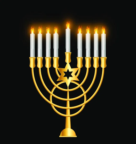 Feliz Hanukkah Fundo Férias Judaicas Ilustração Vetorial — Vetor de Stock