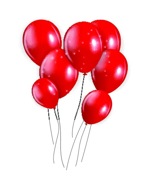 Conjunto Balões Vermelhos Ilustração Vetorial Eps10 — Vetor de Stock