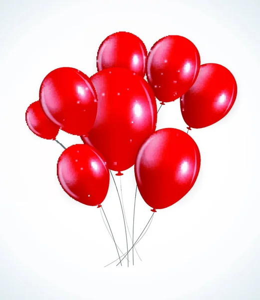 Ensemble Ballons Rouges Illustration Vectorielle Pse10 — Image vectorielle