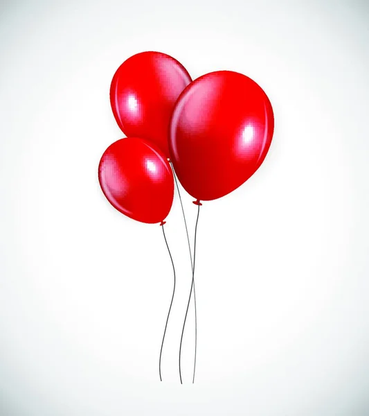 Conjunto Balões Vermelhos Ilustração Vetorial Eps10 — Vetor de Stock