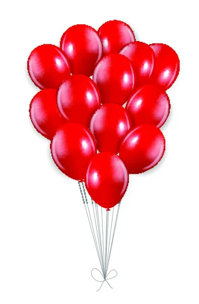 Zestaw Czerwone Balony Ilustracji Wektorowych Eps10 — Wektor stockowy