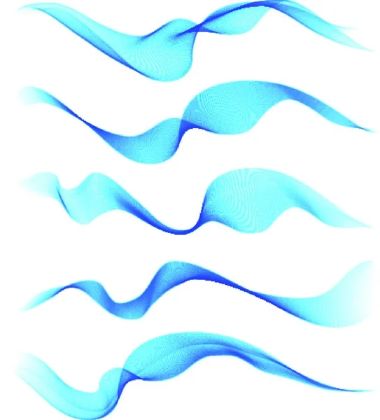 ベクトル図青煙波設計要素のセット — ストックベクタ