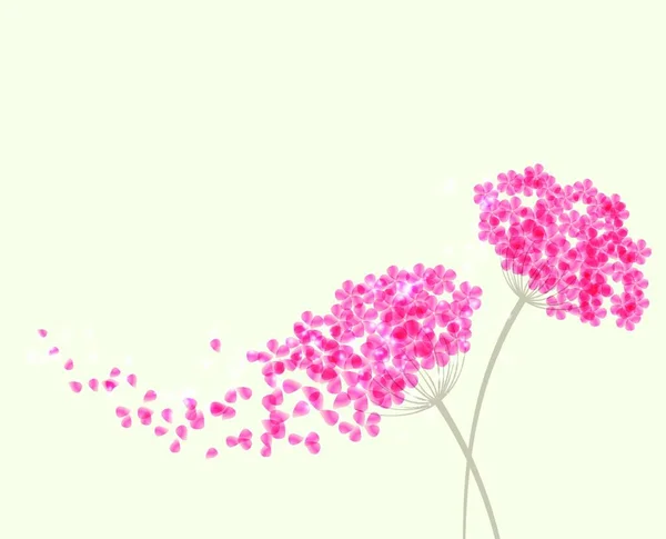 Vektorové Romantické Pozadí Květinami Hortenzie — Stockový vektor