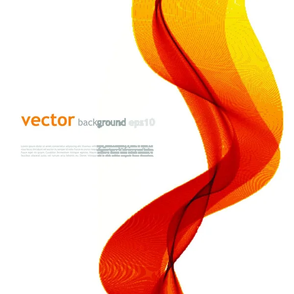 Vektorové Ilustrace Barevné Pozadí Abstraktní Oranžovou Vlnu Kouře — Stockový vektor