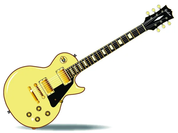 Guitarra Definitiva Rock Roll Creme Isolada Sobre Fundo Branco — Vetor de Stock