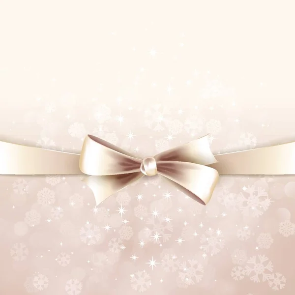 Vector Christmas Background Ribbon Bow — Stock Vector