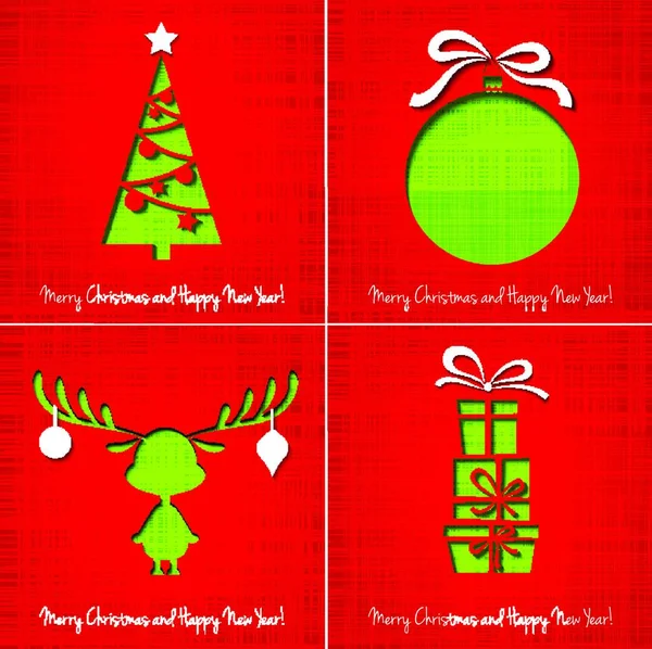 Tarjeta Felicitación Vector Merry Christmas Paper Eps — Vector de stock