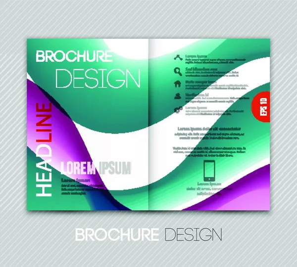 Vector Illustratie Abstracte Template Brochure Ontwerp Met Blauwe Golf — Stockvector