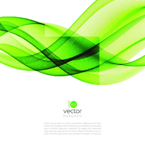 抽象的な動き波図 抽象的な動き滑らかな色波ベクトル 緑の線をカーブ — ストックベクタ