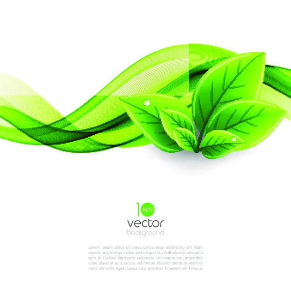 Feuilles Éco Vectorielles Vague Verte Feuilles Éco Vectorielles Vague Verte — Image vectorielle