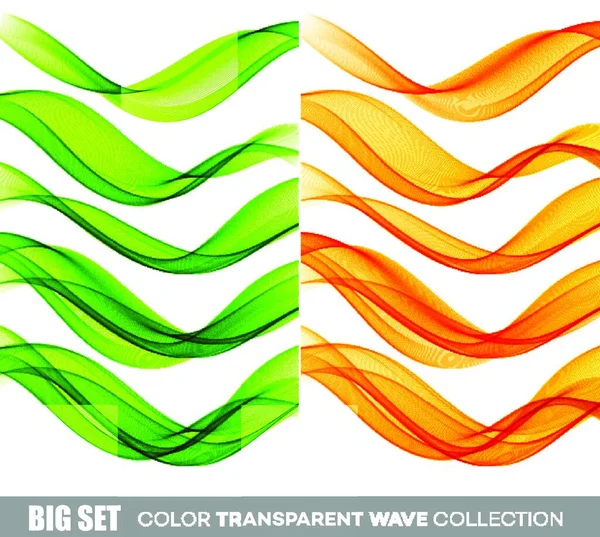 Vektor Set Von Farbe Transparent Rauchige Welle — Stockvektor