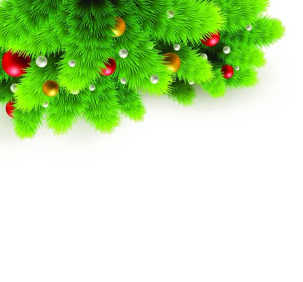 Karácsonyi Háttér Vektor Illusztráció Téli Háttér Elszigetelt Fenyő Baubles Karácsonyfa — Stock Vector