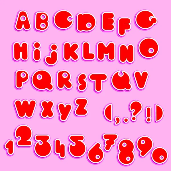 Abc 英語のアルファベットと数字 面白い漫画 — ストックベクタ
