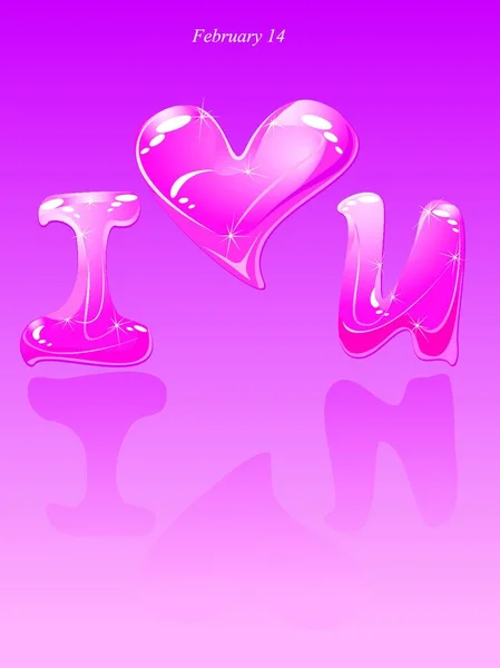 Valentines Day Card Kapky Vody Srdce Fráze Miluji — Stockový vektor