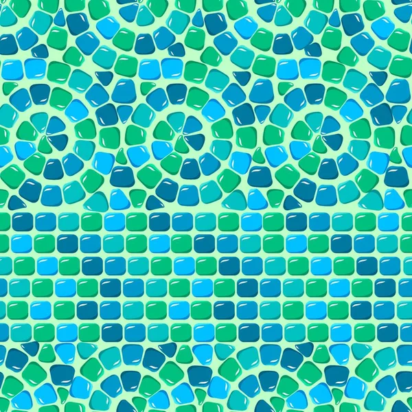 Zökkenőmentes Mozaik Minta Kék Kerámia Csempe Klasszikus Geometriai Dísz Swatként — Stock Vector