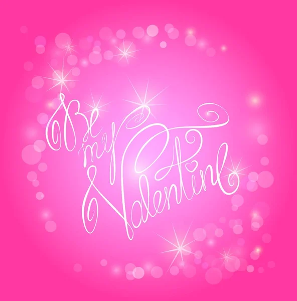 San Valentín Rsquo Day Pink Background Lights Holiday Love Card — Vector de stock