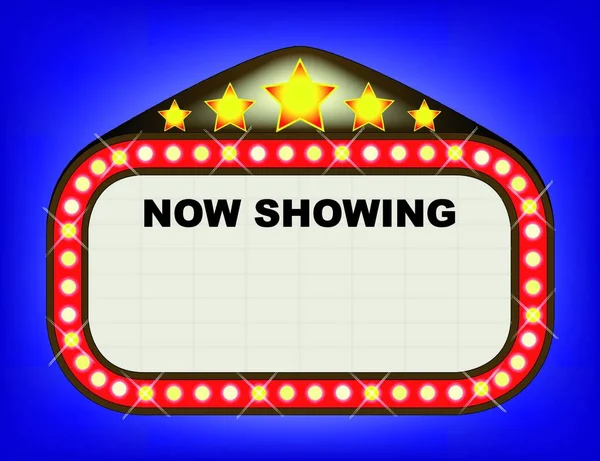 Una Carpa Cine Teatro Con Texto Now Showing Con Espacio — Vector de stock