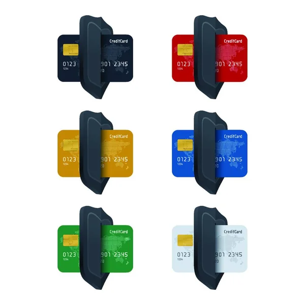 Sicheres Online Shopping Konzept Kreditkartensymbol Mit Schild Auf Weißem Hintergrund — Stockvektor