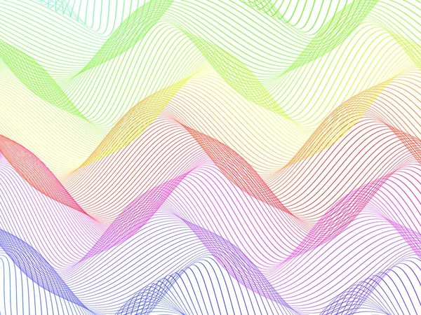 Abstrakte Farbenfrohe Drahtgitterverzerrungen Vektorrhythmische Komposition Abstrakte Stilisierte Linien Vektor — Stockvektor