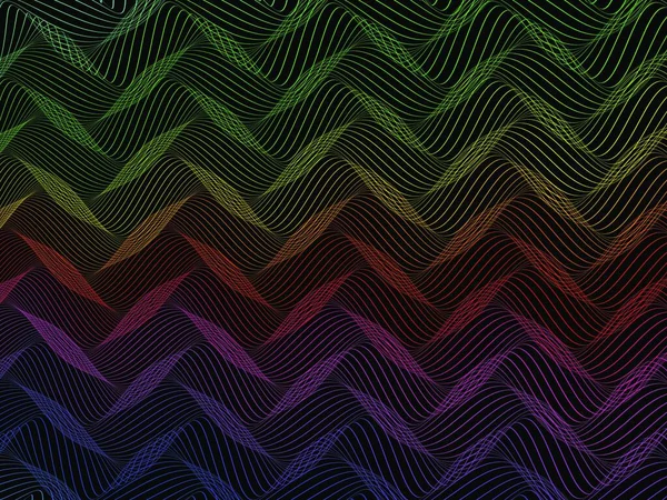 Distorsiones Coloridas Abstractas Del Wireframe Composición Rítmica Del Vector Líneas — Archivo Imágenes Vectoriales