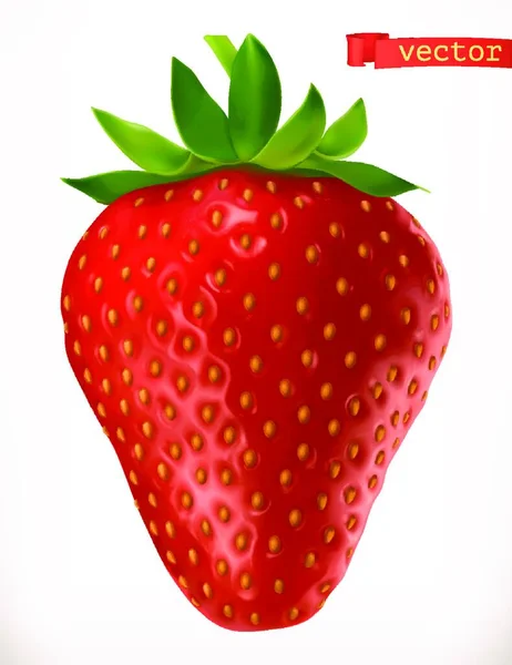 Φράουλα Φρέσκα Φρούτα Ρεαλιστικό Διάνυσμα Εικονίδιο — Διανυσματικό Αρχείο