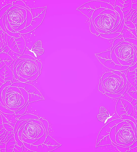 Dekorative Rosa Vektor Hintergrund Mit Rosen — Stockvektor