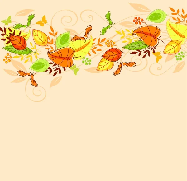 Fond Décoratif Vectoriel Avec Feuilles Automne — Image vectorielle