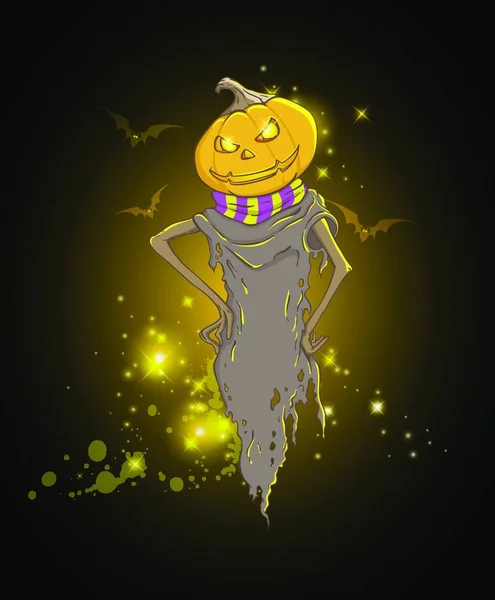 Halloween Fond Avec Citrouille Effrayante — Image vectorielle