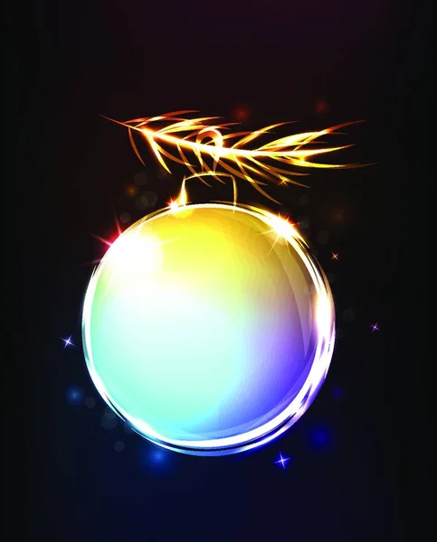 クリスマスベクトル背景とともに輝くボール — ストックベクタ