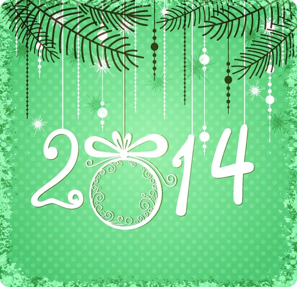 2014年圣诞节绿色病媒背景 — 图库矢量图片