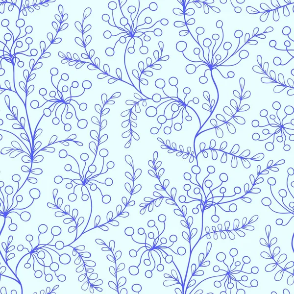 Vektor Nahtloses Muster Mit Blauen Blumen — Stockvektor