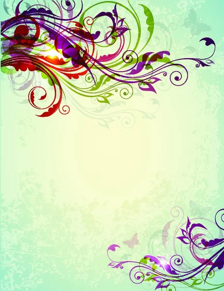 Abstrato Decorativo Floral Vetor Fundo —  Vetores de Stock