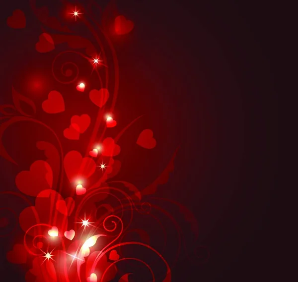 Rode Decoratieve Vector Achtergrond Voor Valentijnsdag — Stockvector