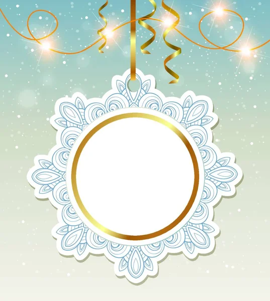 装饰矢量圣诞横幅与闪亮的花环 — 图库矢量图片