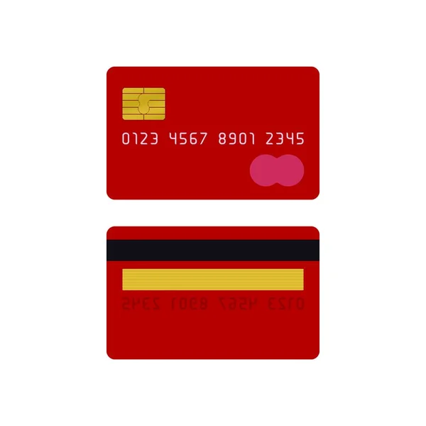 白色背景上有地图图案的红色信用卡 融资概念设计 — 图库矢量图片