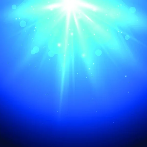 Blauer Vektor Abstrakter Hintergrund Mit Sonnenlicht — Stockvektor