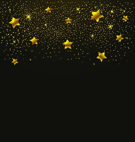 Fondo Vectorial Abstracto Con Estrellas Doradas Brillantes — Vector de stock