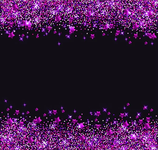 Abstrakter Vektor Glitzerhintergrund Mit Rosa Leuchtenden Sternen — Stockvektor