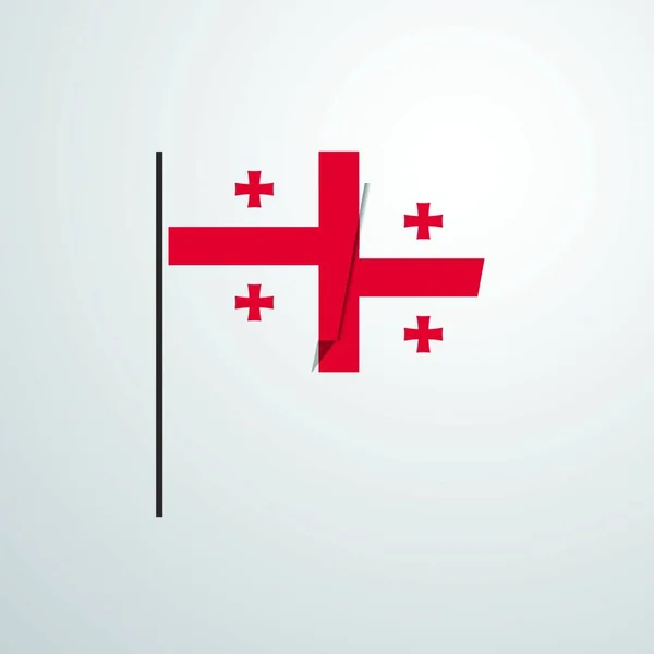 Grúzia Hullámzó Zászló Design Vektor — Stock Vector
