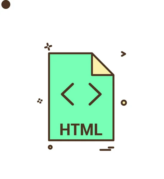 Html Dateiendung Dateiformat Symbol Vektor Design — Stockvektor