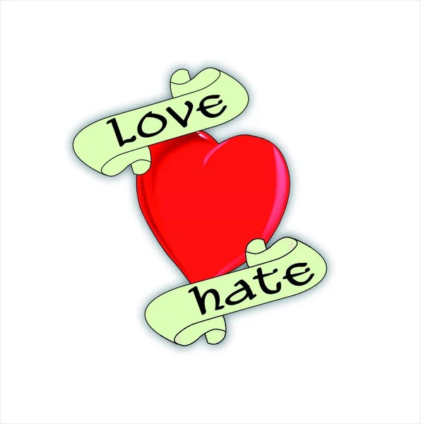 Una Imagen Estilo Tatuaje Del Logotipo Love Hate — Vector de stock