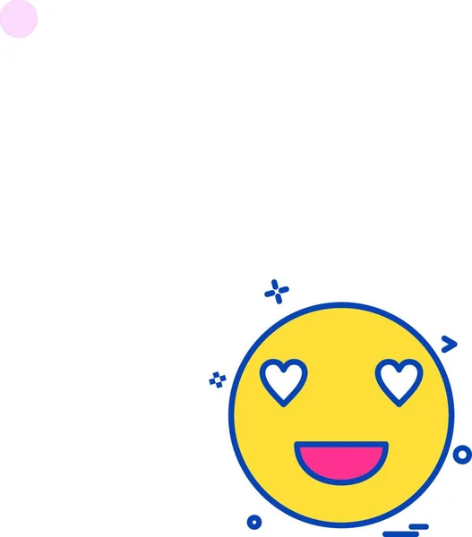 Occhi Cuore Smiley Emoji Icona Vettoriale Design — Vettoriale Stock