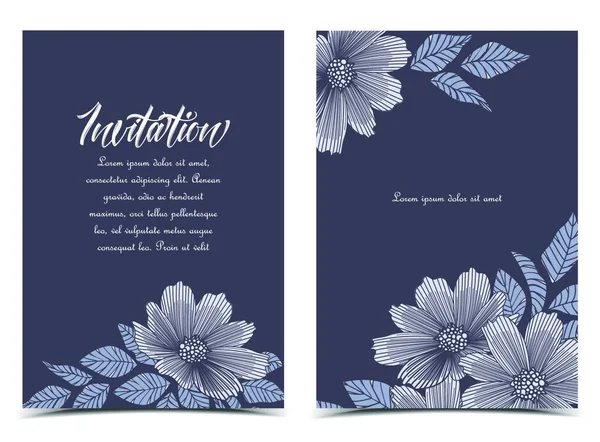 Illustration Vectorielle Silhouette Fleurs Avec Feuilles Fond Floral — Image vectorielle
