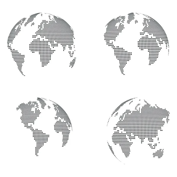 Erde Globus Globus Erde Punkte Sammlung Weltkarte Globus — Stockvektor