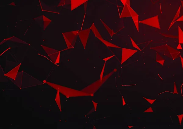Αφηρημένο Φόντο Κόκκινα Τρίγωνα Στο Χώρο Σύγχρονη Φουτουριστική Γραφική Απεικόνιση — Διανυσματικό Αρχείο