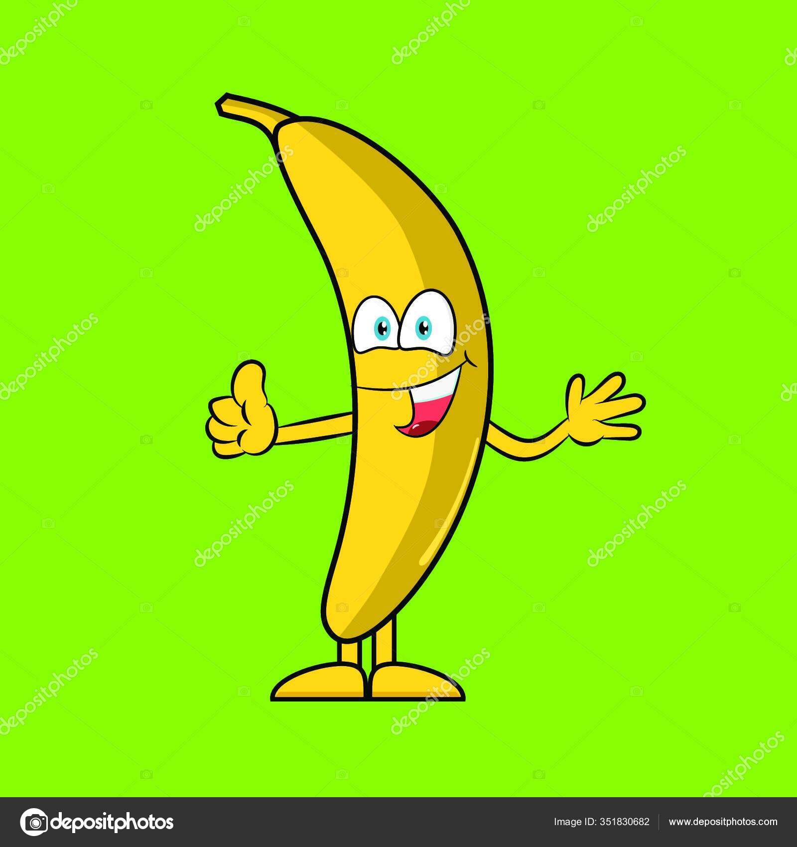 Banana Desenho Animado Feliz Com Polegar Para Cima Ilustração Vetorial  imagem vetorial de PantherMediaSeller© 351830682