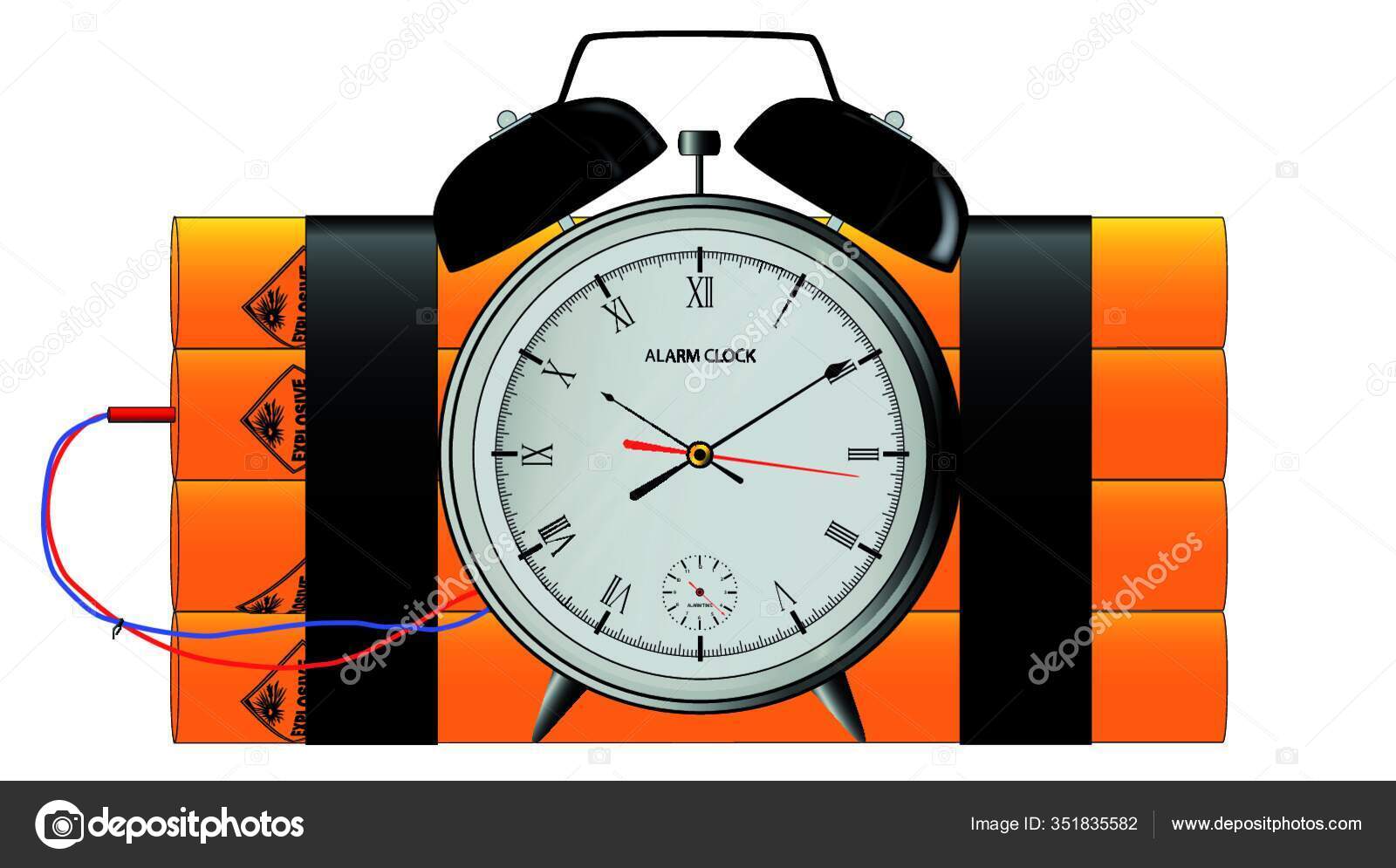 Traditional Time Bomb Alarm Clock High Explosive Stock Vector Image by
