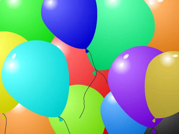 Illustration Einer Sammlung Von Luftballons Mehreren Farben Ideal Als Party — Stockvektor