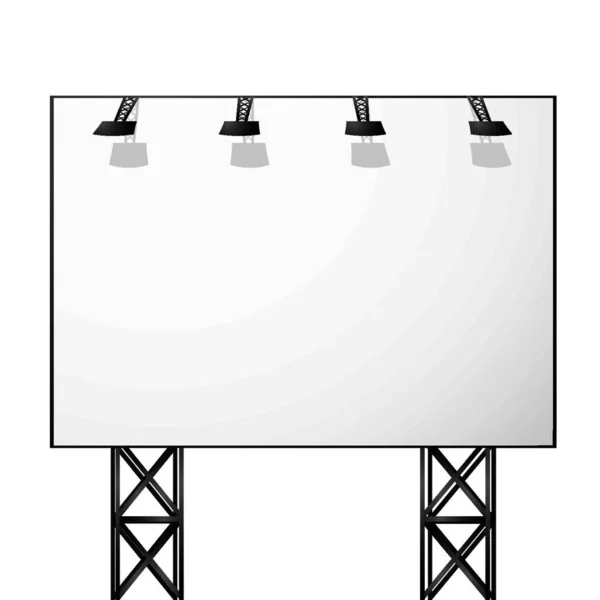 Λευκή Λευκή Λευκή Πινακίδα Μαύρο Μεταλλικό Πλαίσιο Δοκό — Διανυσματικό Αρχείο