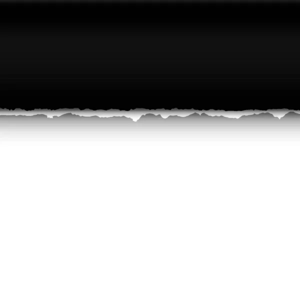 Черно Белая Страница Разделенная Бумажной Слезой Тенью — стоковый вектор